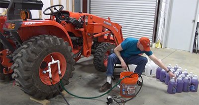 what fluid is put in tractor tires