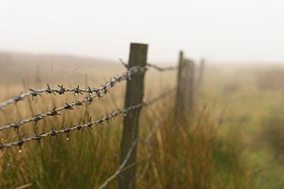 installing barbed wire fence