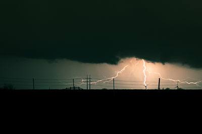 lightning strikes and fence wire
